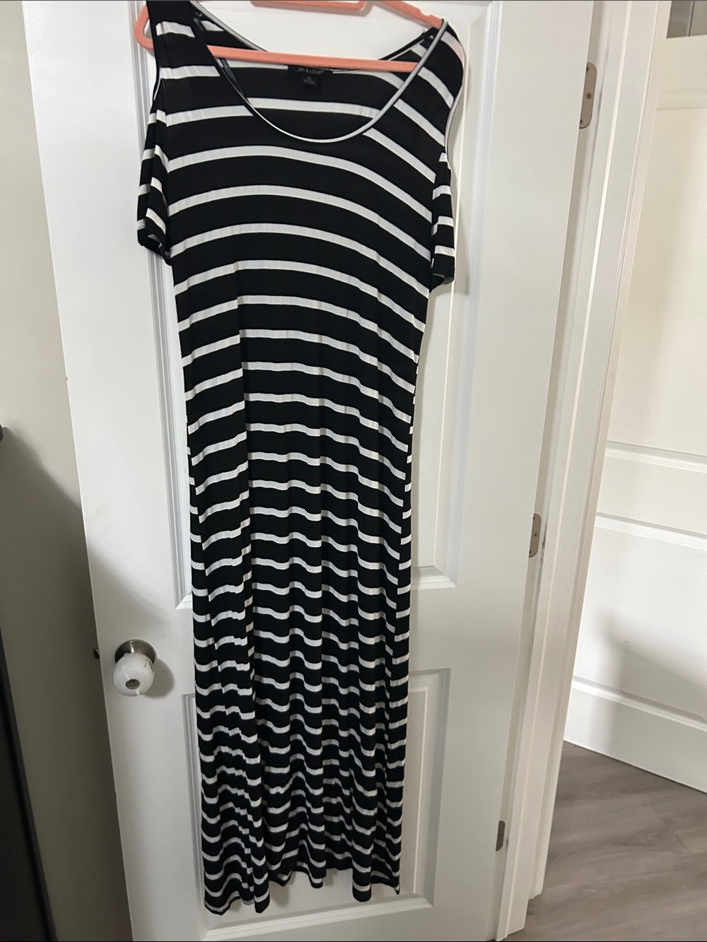 5th & Love Black and White Striped Maxi Dress